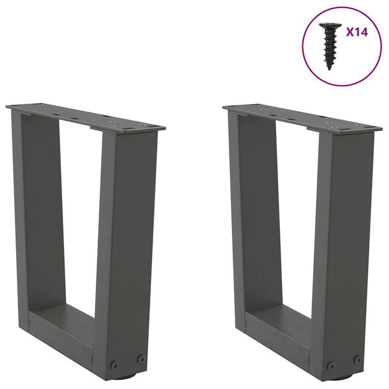 vidaXL 2 db antracitszürke, V-alakú acél dohányzóasztal láb 30x(30-31,3) cm