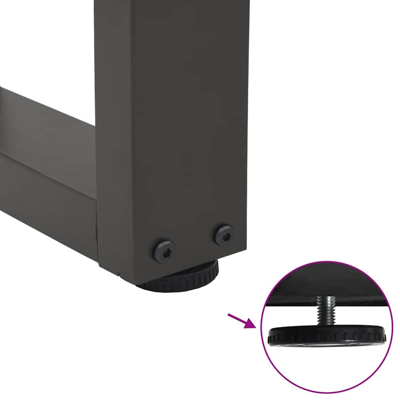 vidaXL 2 db antracitszürke, V-alakú acél dohányzóasztal láb 30x(30-31,3) cm