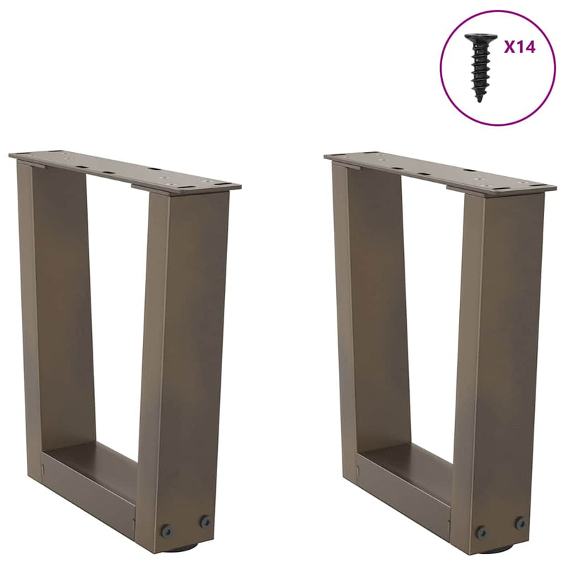 vidaXL 2 db V-alakú natúr acél dohányzóasztal láb 30x(30-31,3) cm