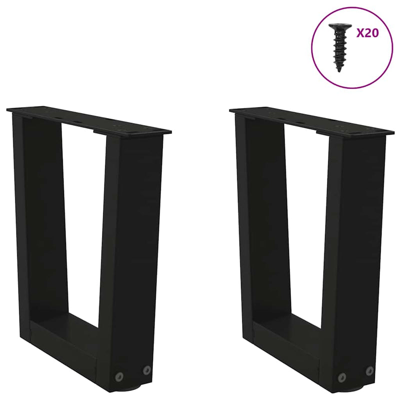 vidaXL 2 db fekete, V-alakú acél dohányzóasztal láb 40 x (30-31,3) cm