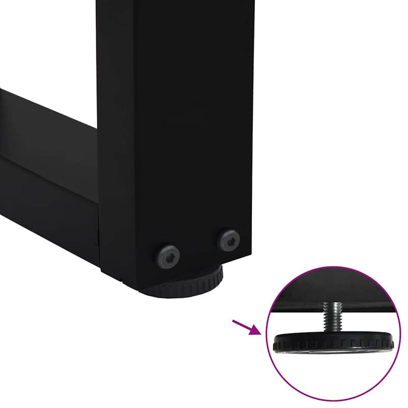 vidaXL 2 db fekete, V-alakú acél dohányzóasztal láb 40 x (30-31,3) cm