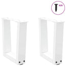 vidaXL 2 db fehér, V-alakú acél dohányzóasztal láb 40 x (30-31,3) cm
