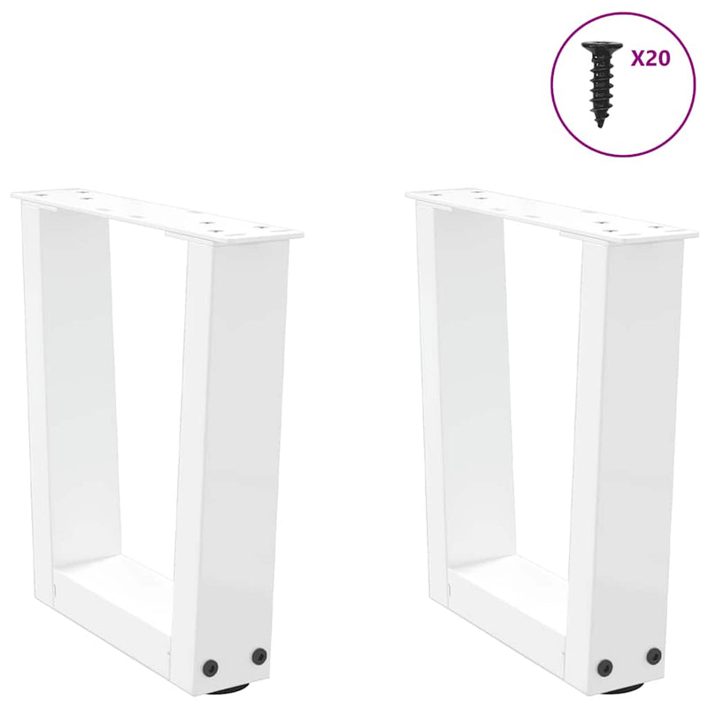vidaXL 2 db fehér, V-alakú acél dohányzóasztal láb 40 x (30-31,3) cm