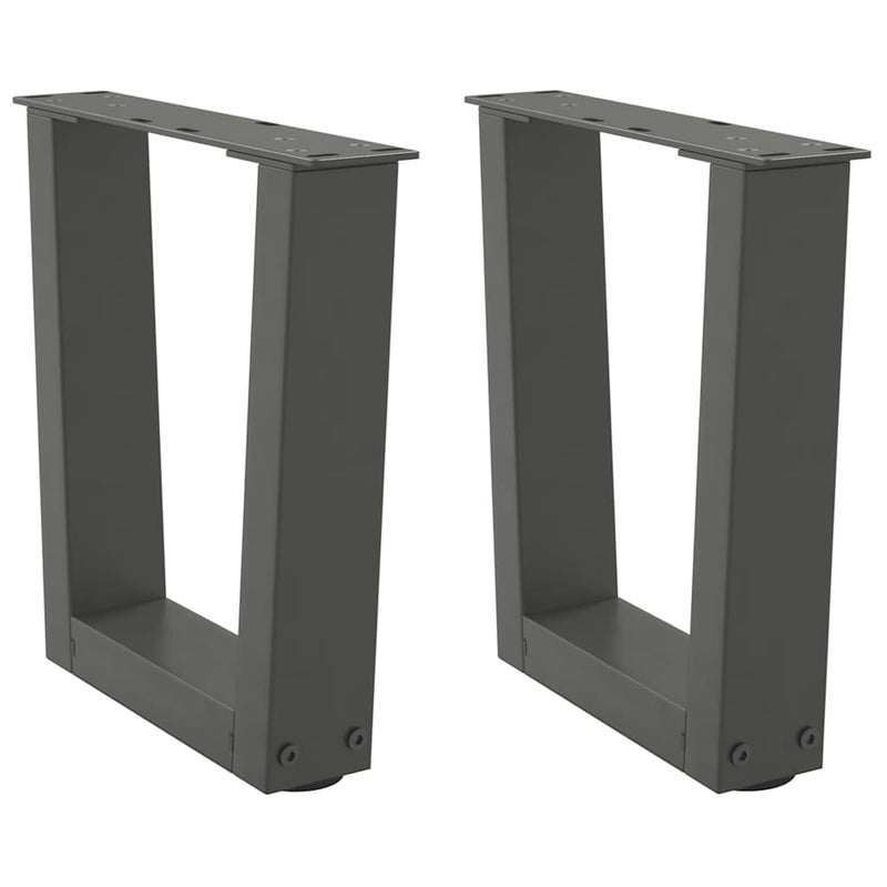 vidaXL 2 db antracitszürke, V-alakú acél dohányzóasztal láb 40 x (30-31,3) cm