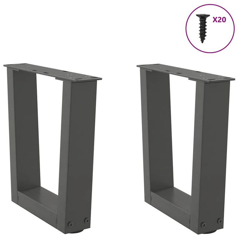 vidaXL 2 db antracitszürke, V-alakú acél dohányzóasztal láb 40 x (30-31,3) cm