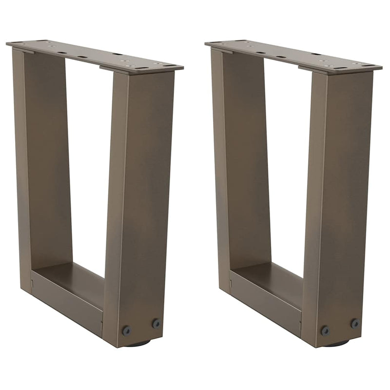 vidaXL 2 db V-alakú natúr acél dohányzóasztal láb 40 x (30-31,3) cm