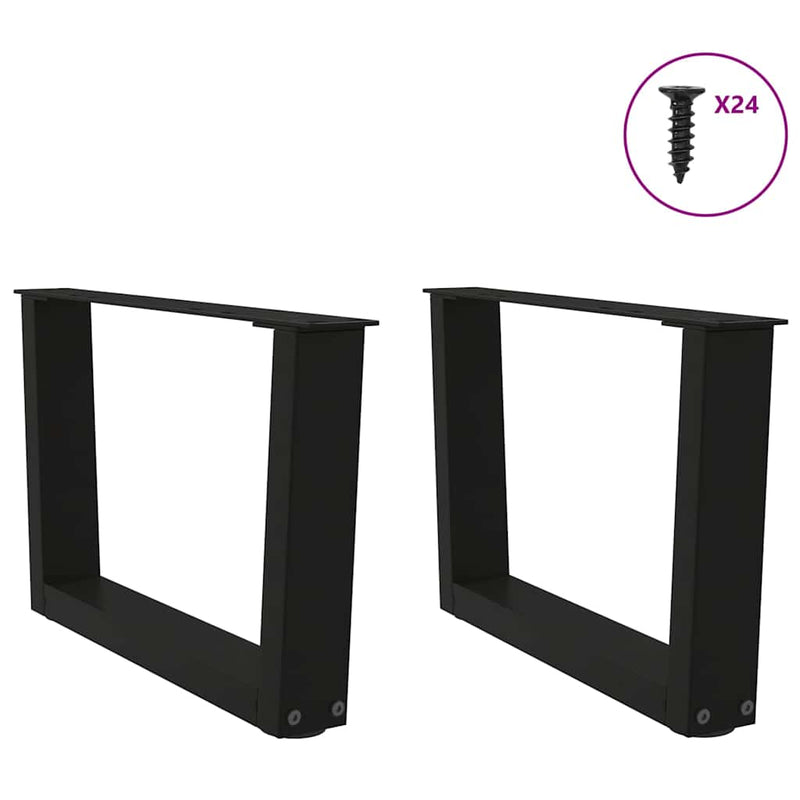 vidaXL 2 db fekete, V-alakú acél dohányzóasztal láb 50 x (30-31,3) cm