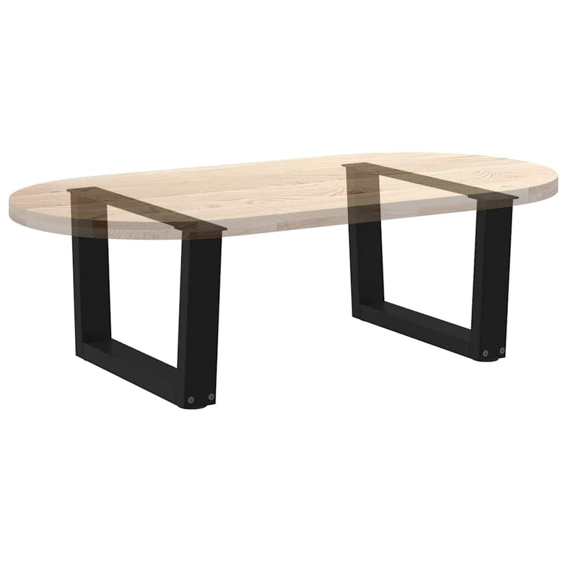 vidaXL 2 db fekete, V-alakú acél dohányzóasztal láb 50 x (30-31,3) cm