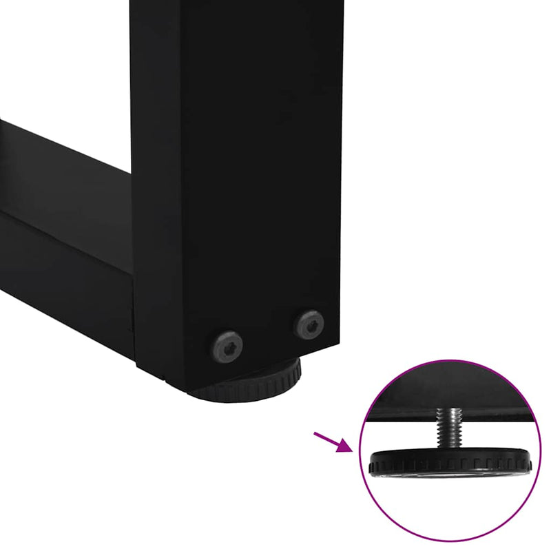 vidaXL 2 db fekete, V-alakú acél dohányzóasztal láb 50 x (30-31,3) cm