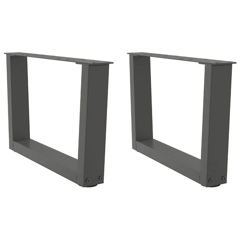 vidaXL 2 db antracitszürke, V-alakú acél dohányzóasztal láb 50 x (30-31,3) cm