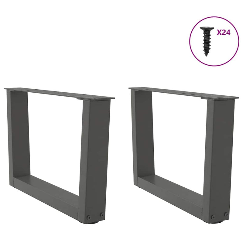 vidaXL 2 db antracitszürke, V-alakú acél dohányzóasztal láb 50 x (30-31,3) cm