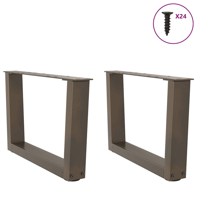 vidaXL 2 db V-alakú natúr acél dohányzóasztal láb 50x(30-31,3) cm