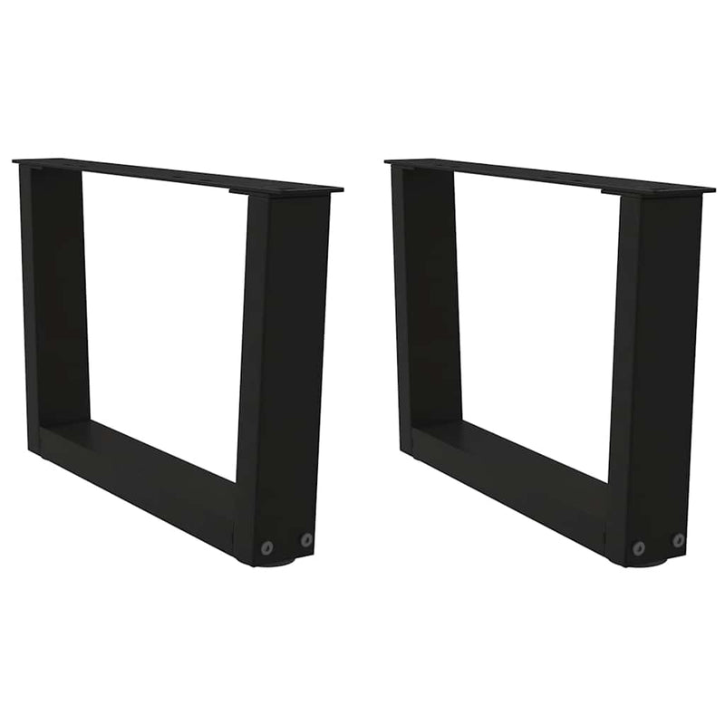 vidaXL 2 db fekete, V-alakú acél dohányzóasztal láb 60 x (30-31,3) cm