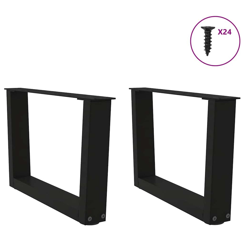 vidaXL 2 db fekete, V-alakú acél dohányzóasztal láb 60 x (30-31,3) cm