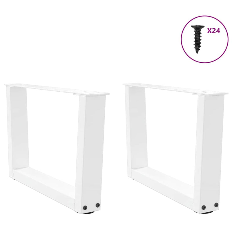vidaXL 2 db fehér, V-alakú acél dohányzóasztal láb 60 x (30-31,3) cm