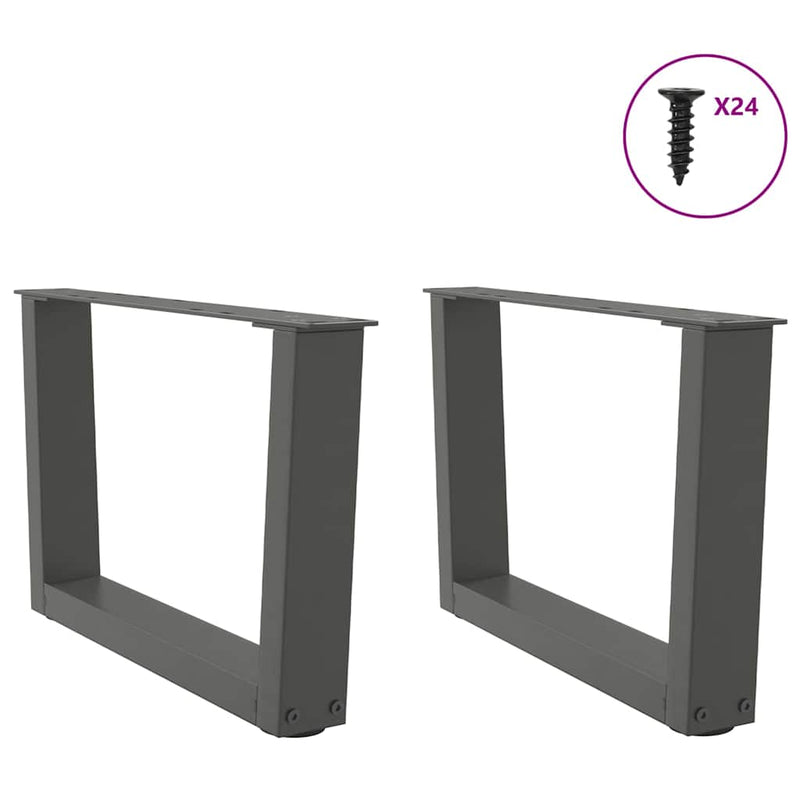 vidaXL 2 db antracitszürke, V-alakú acél dohányzóasztal láb 60 x (30-31,3) cm