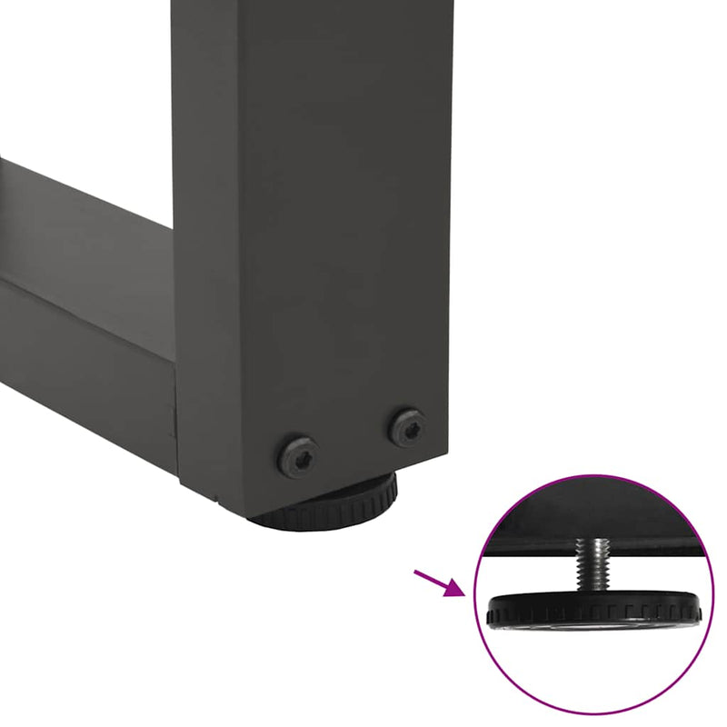 vidaXL 2 db antracitszürke, V-alakú acél dohányzóasztal láb 60 x (30-31,3) cm