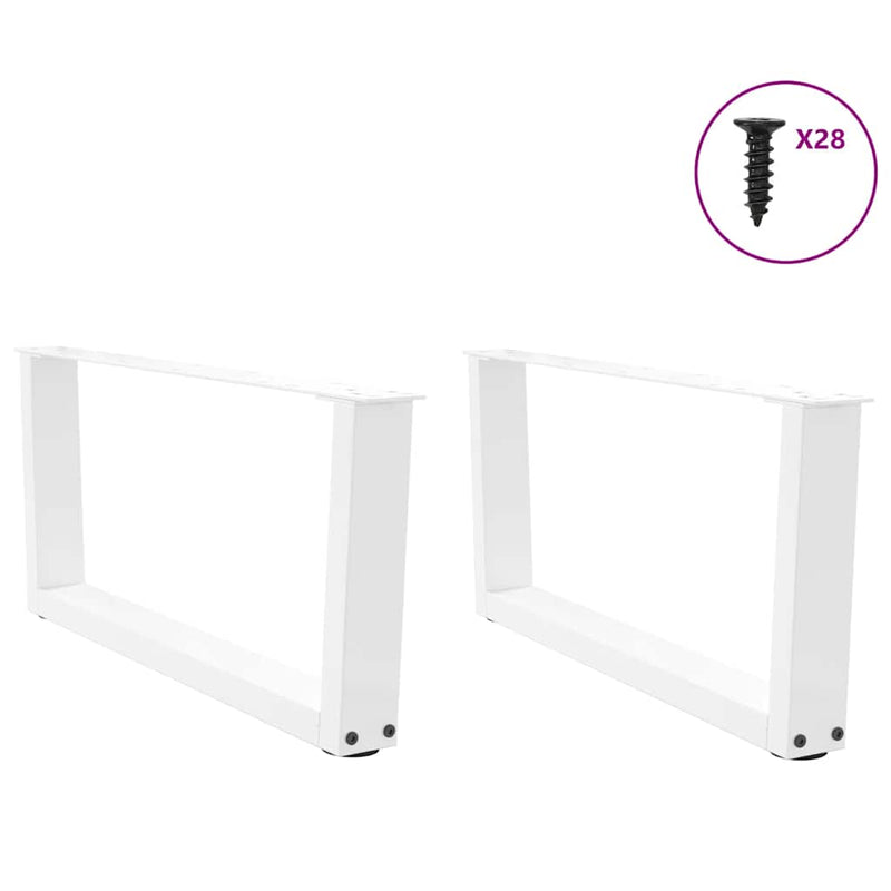 vidaXL 2 db fehér, V-alakú acél dohányzóasztal láb 70 x (30-31,3) cm
