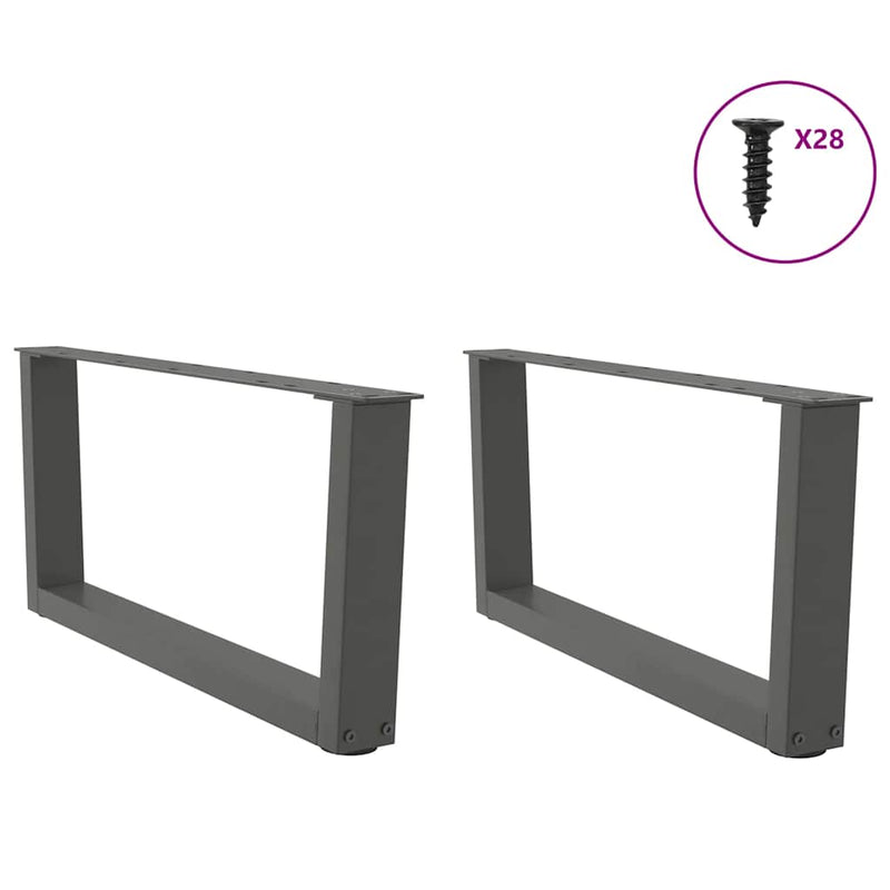vidaXL 2 db antracitszürke, V-alakú acél dohányzóasztal láb 70 x (30-31,3) cm
