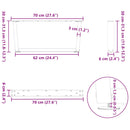 vidaXL 2 db V-alakú natúr acél dohányzóasztal láb 70 x (30-31,3) cm
