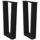 vidaXL 2 db fekete, V-alakú acél dohányzóasztal láb 28 x (42-43,3) cm