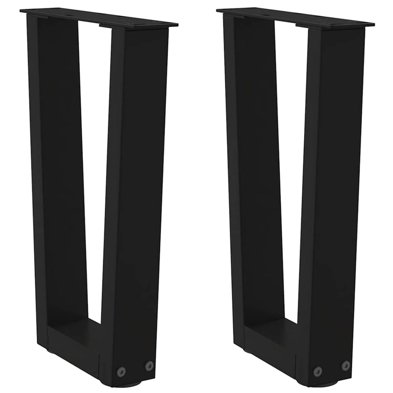 vidaXL 2 db fekete, V-alakú acél dohányzóasztal láb 28 x (42-43,3) cm