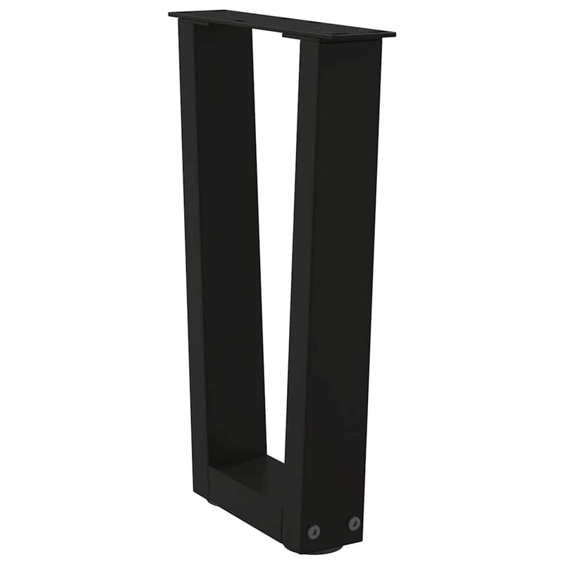 vidaXL 2 db fekete, V-alakú acél dohányzóasztal láb 28 x (42-43,3) cm