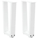 vidaXL 2 db fehér, V-alakú acél dohányzóasztal láb 28 x (42-43,3) cm