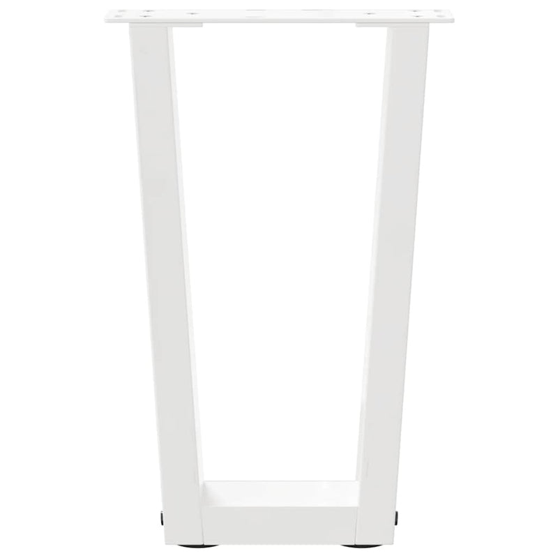 vidaXL 2 db fehér, V-alakú acél dohányzóasztal láb 28 x (42-43,3) cm