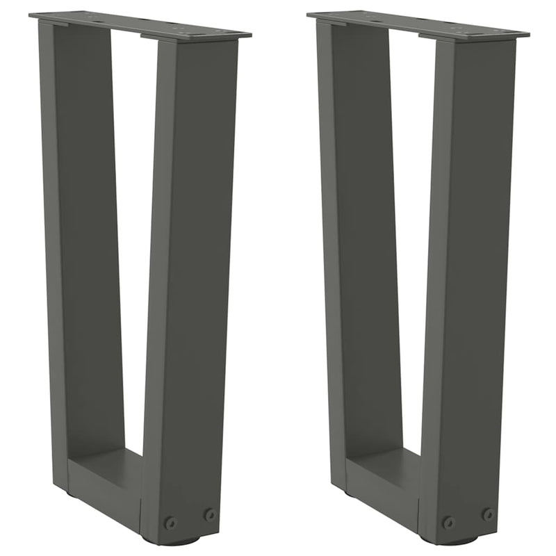 vidaXL 2 db antracitszürke, V-alakú acél dohányzóasztal láb 28 x (42-43,3) cm