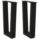 vidaXL 2 db fekete, V-alakú acél dohányzóasztal láb 38 x (42-43,3) cm