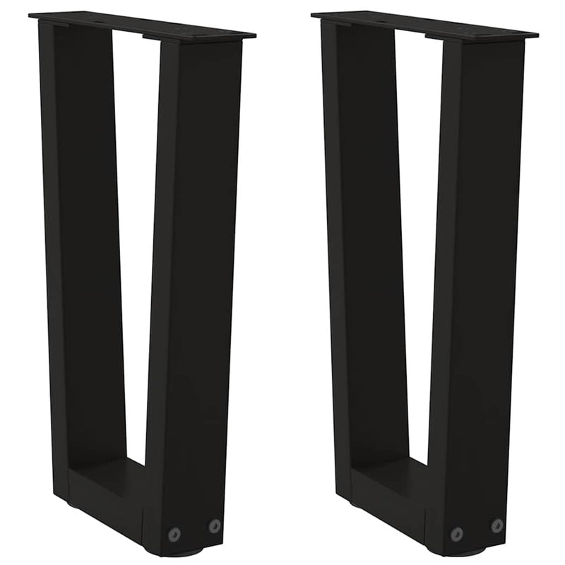 vidaXL 2 db fekete, V-alakú acél dohányzóasztal láb 38 x (42-43,3) cm