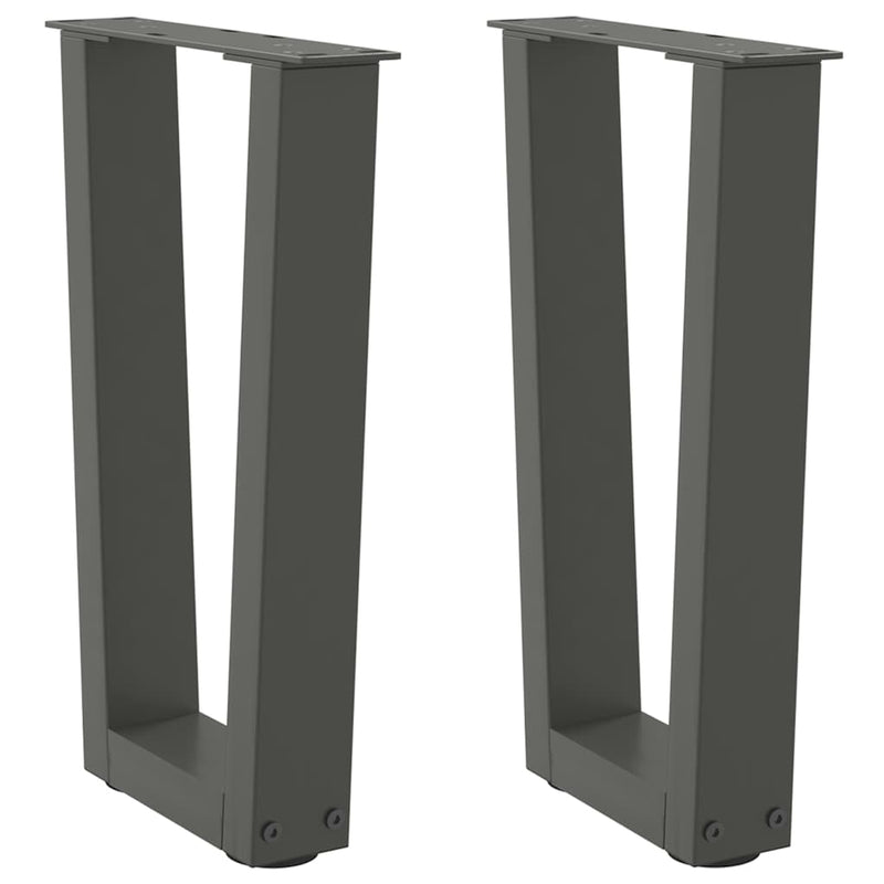 vidaXL 2 db antracitszürke, V-alakú acél dohányzóasztal láb 38x(42-43,3) cm