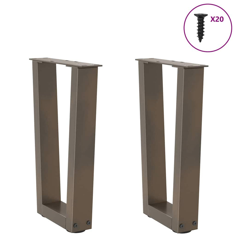 vidaXL 2 db V-alakú natúr acél dohányzóasztal láb 38x(42-43,3) cm