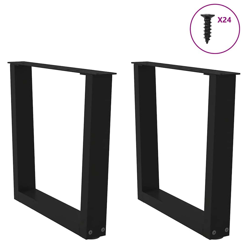 vidaXL 2 db fekete, V-alakú acél dohányzóasztal láb 50 x (42-43,3) cm