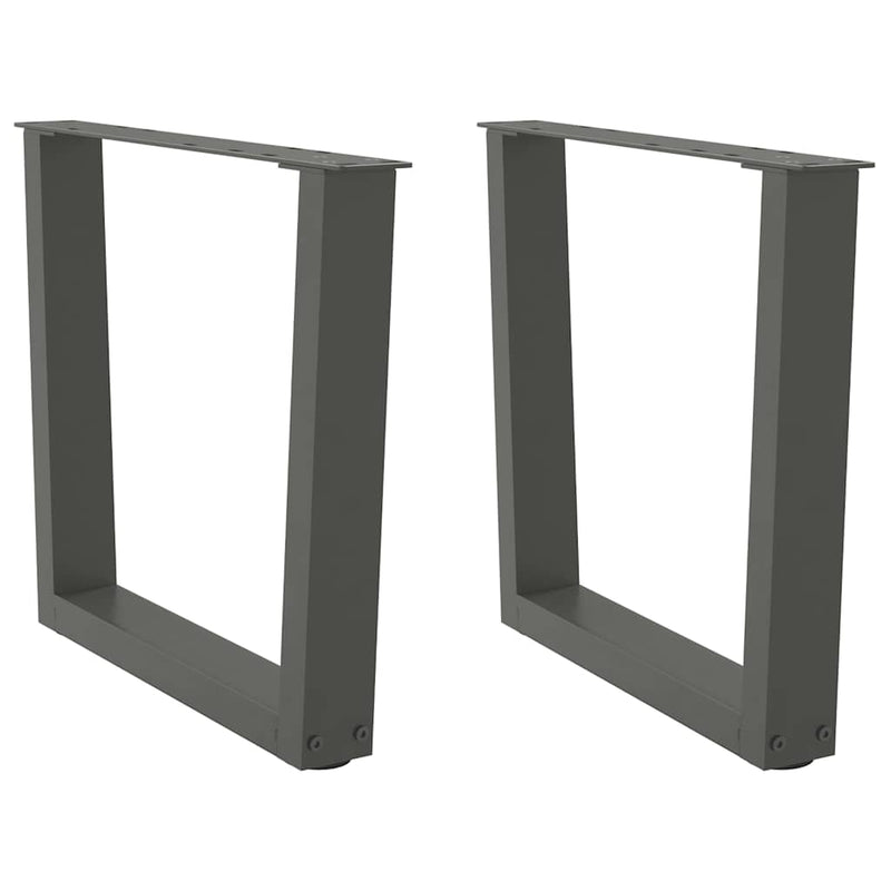 vidaXL 2 db antracitszürke, V-alakú acél dohányzóasztal láb 50 x (42-43,3) cm