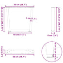 vidaXL 2 db antracitszürke, V-alakú acél dohányzóasztal láb 50 x (42-43,3) cm