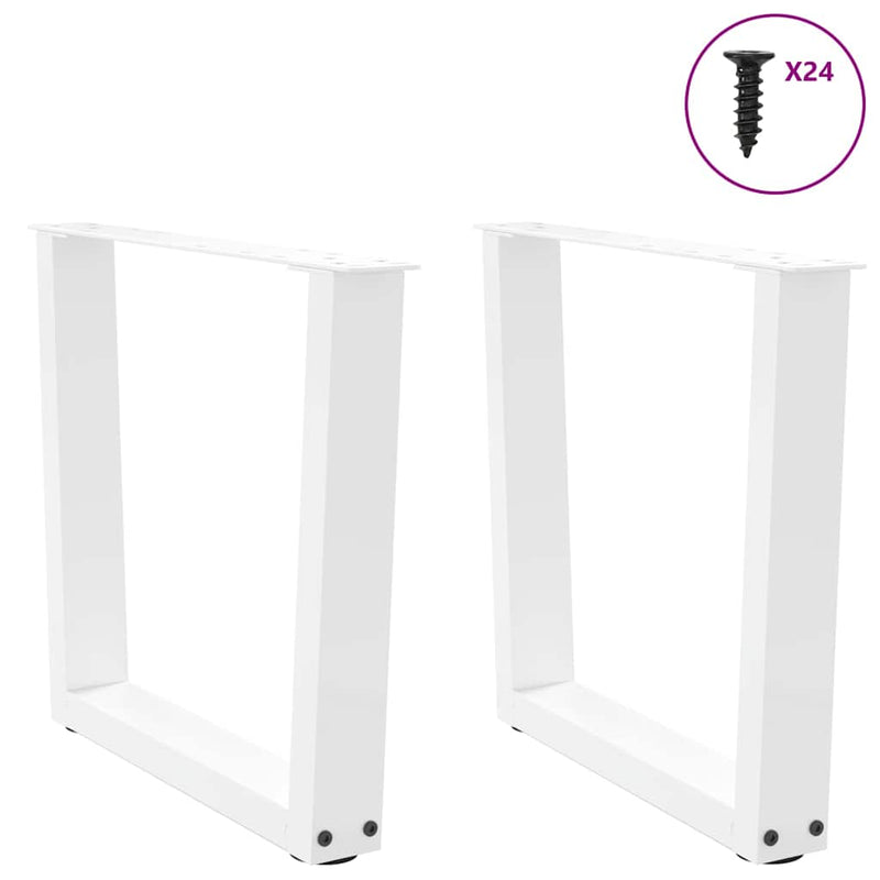 vidaXL 2 db fehér, V-alakú acél dohányzóasztal láb 60 x (42-43,3) cm