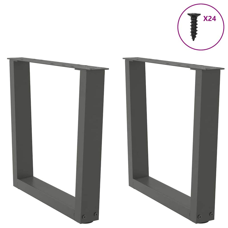 vidaXL 2 db antracitszürke, V-alakú acél dohányzóasztal láb 60 x (42-43,3) cm