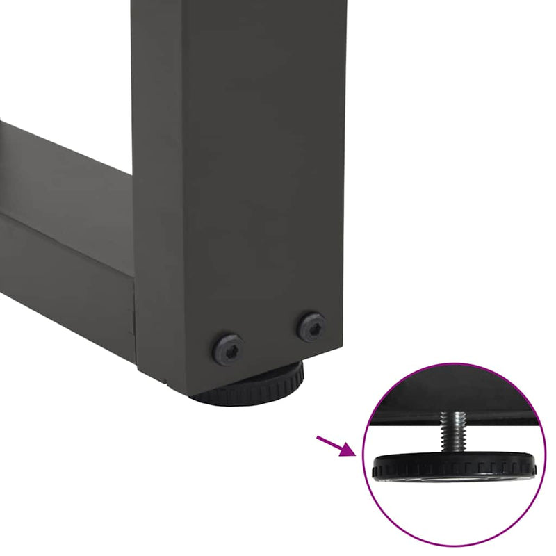 vidaXL 2 db antracitszürke, V-alakú acél dohányzóasztal láb 60 x (42-43,3) cm