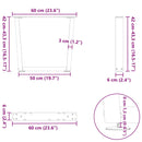 vidaXL 2 db antracitszürke, V-alakú acél dohányzóasztal láb 60 x (42-43,3) cm