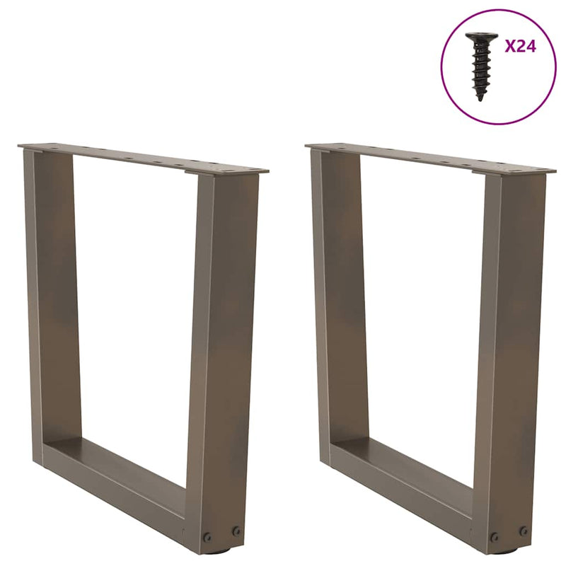 vidaXL 2 db V-alakú natúr acél dohányzóasztal láb 60 x (42-43,3) cm