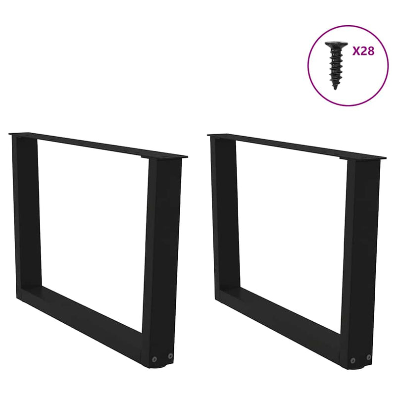 vidaXL 2 db fekete, V-alakú acél dohányzóasztal láb 70 x (42-43,3) cm
