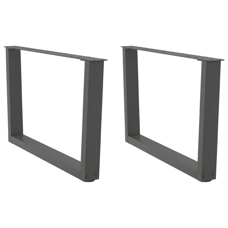 vidaXL 2 db antracitszürke, V-alakú acél dohányzóasztal láb 70 x (42-43,3) cm