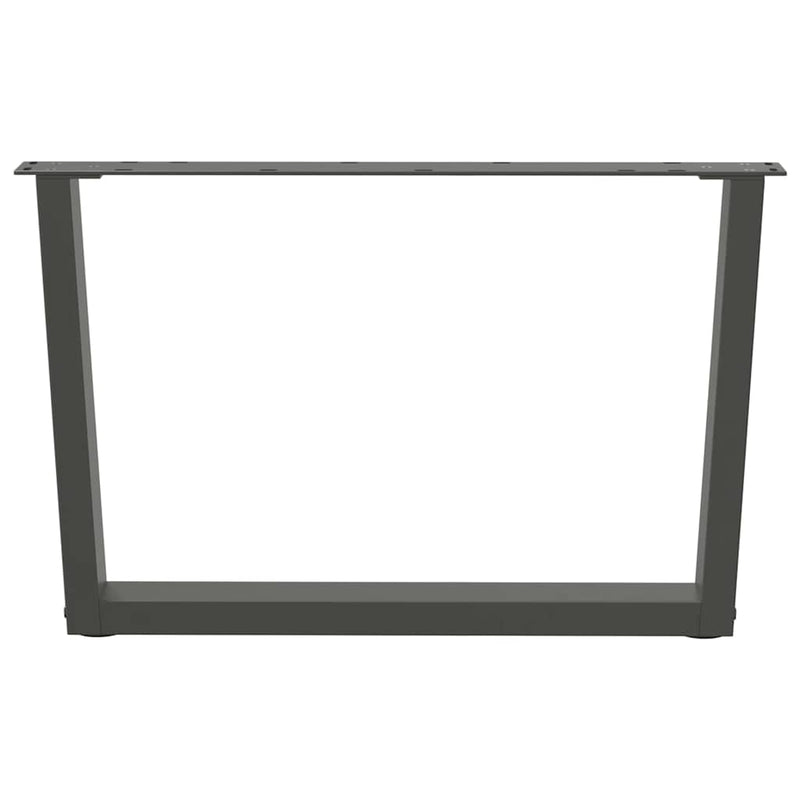 vidaXL 2 db antracitszürke, V-alakú acél dohányzóasztal láb 70 x (42-43,3) cm