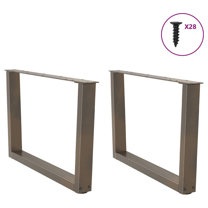 vidaXL 2 db V-alakú natúr acél dohányzóasztal láb 70 x (42-43,3) cm