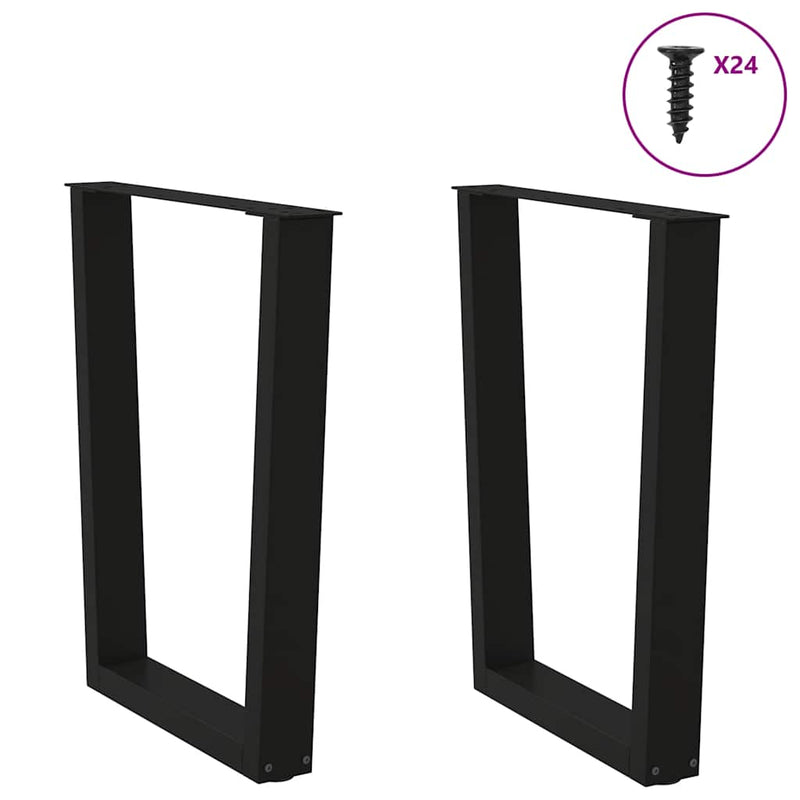 vidaXL 2 db fekete, V-alakú acél étkezőasztal láb 60 x (72-73,3) cm