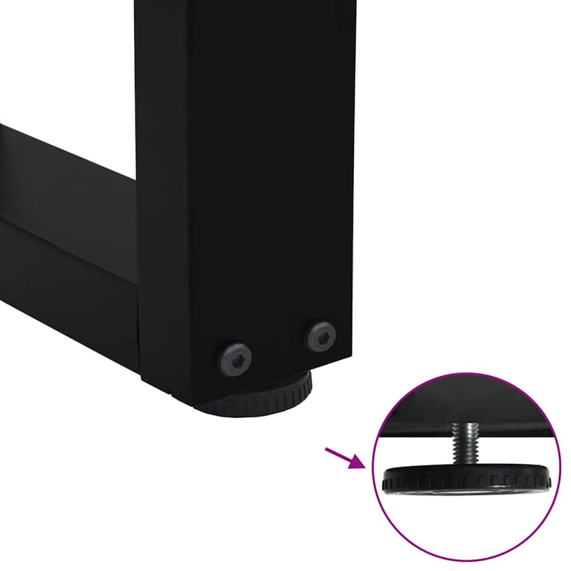 vidaXL 2 db fekete, V-alakú acél étkezőasztal láb 60 x (72-73,3) cm