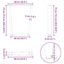 vidaXL 2 db fehér, V-alakú étkezőasztal láb 60 x (72-73,3) cm acél étkezőasztal láb