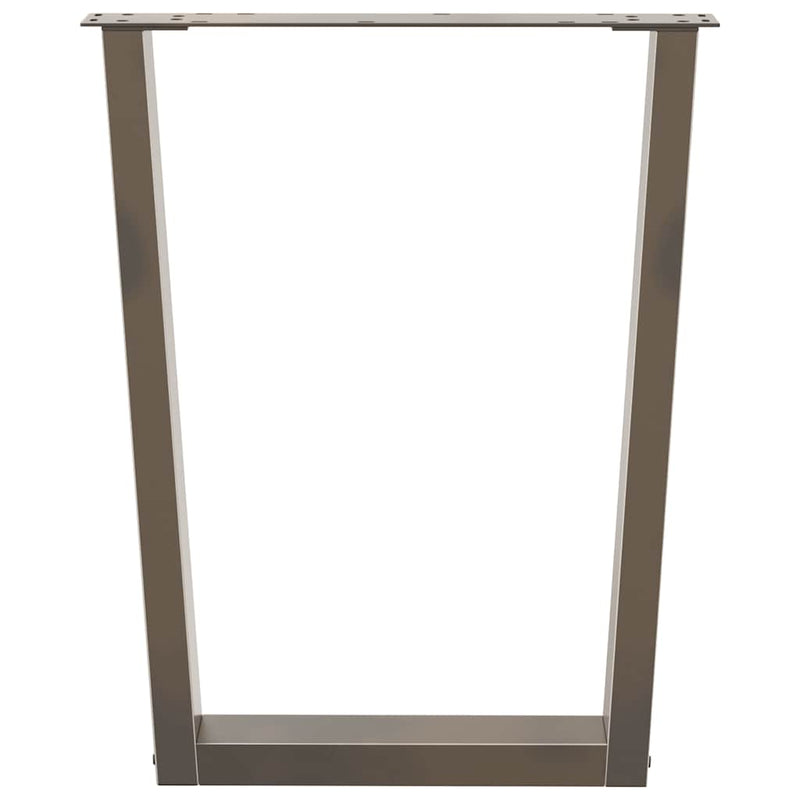 vidaXL 2 db V-alakú étkezőasztal láb natúr acél 60x(72-73,3) cm